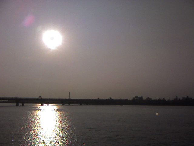 淀川と夕日